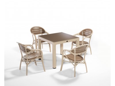 Градински комплект BAMBOO set 4 (капучино/пустинно кафе)